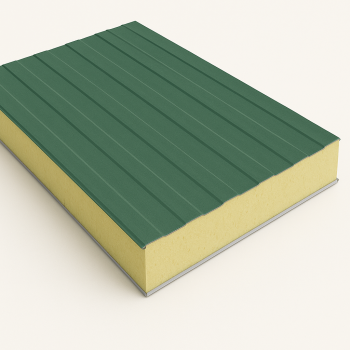 Стеновая сэндвич-панель с минеральной ватой 60 мм RAL 7004 в наличии в Липецке